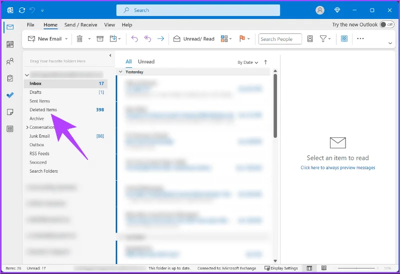 Comment récupérer un élément ou un dossier supprimé dans Outlook