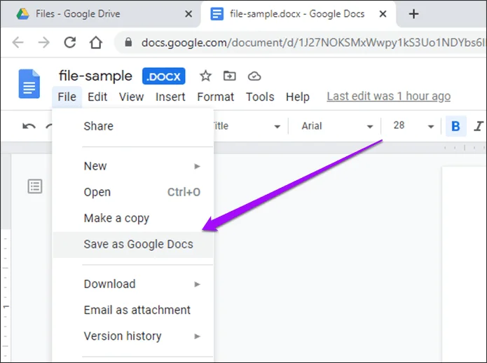 Come convertire file DOCX in documenti Google