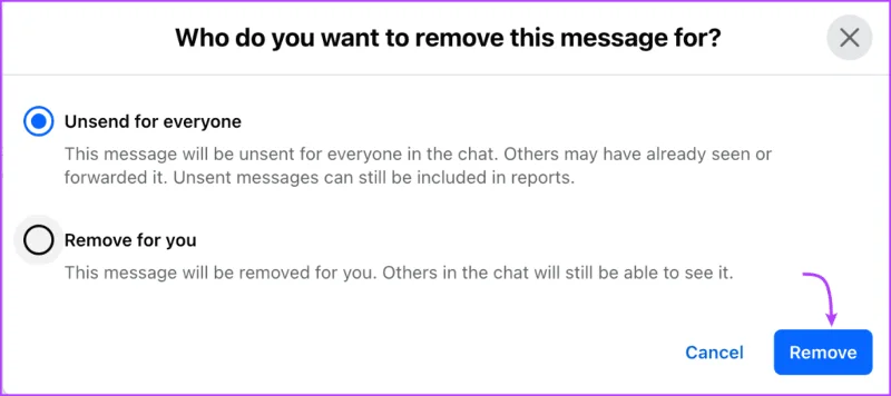 Comment supprimer les anciens messages sur Facebook Messenger des deux côtés