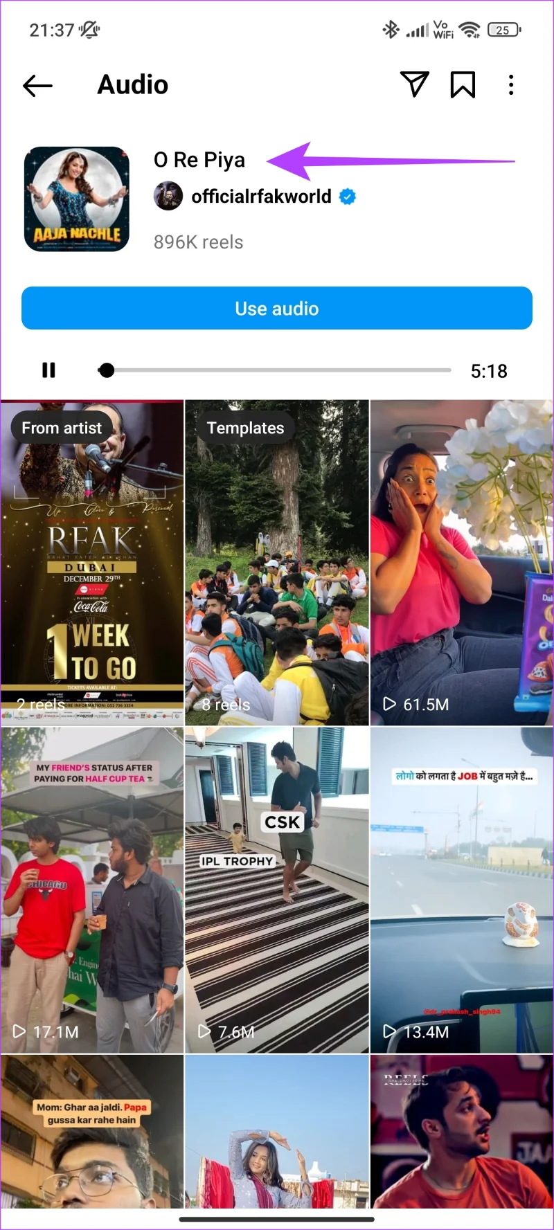 Hoe je (Shazam)-nummers kunt identificeren die op Instagram-rollen worden afgespeeld