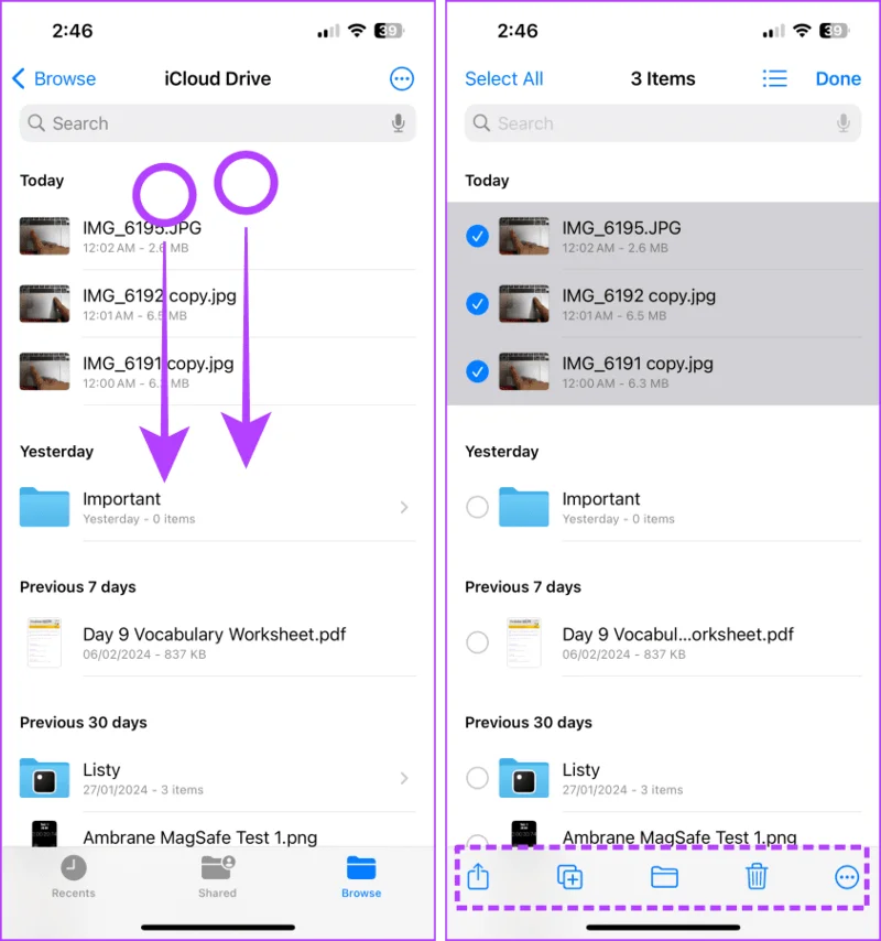 7 modi per selezionare più file/elementi su Mac e iPhone