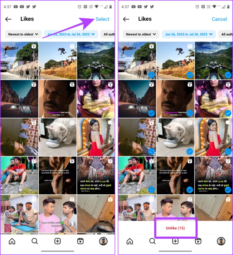 Comment aimer ou annuler toutes les publications sur Instagram à la fois