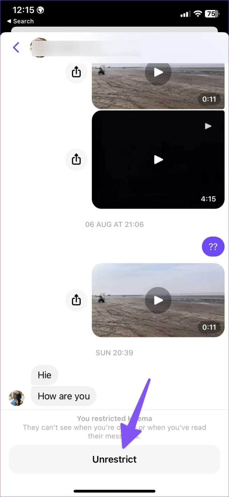 Facebook 메신저에서 누군가를 제한하면 어떻게 되나요?