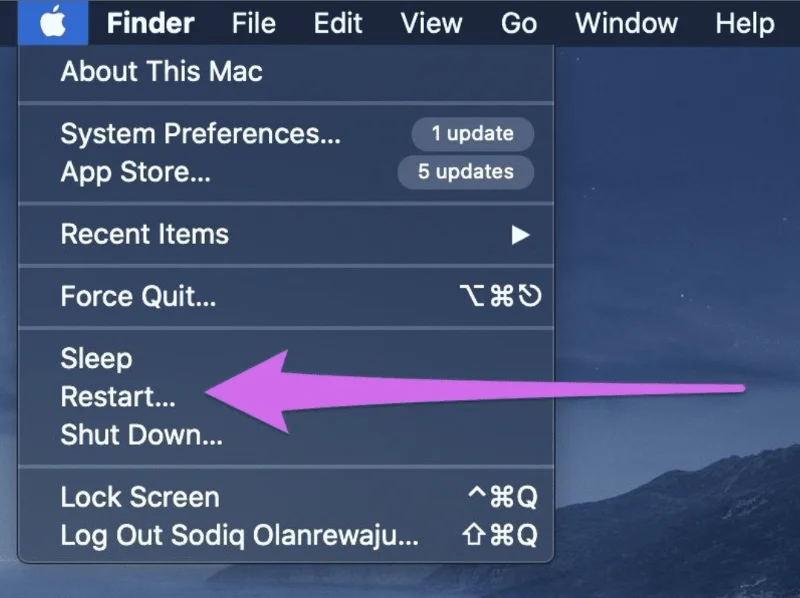 Reiniciar Mac