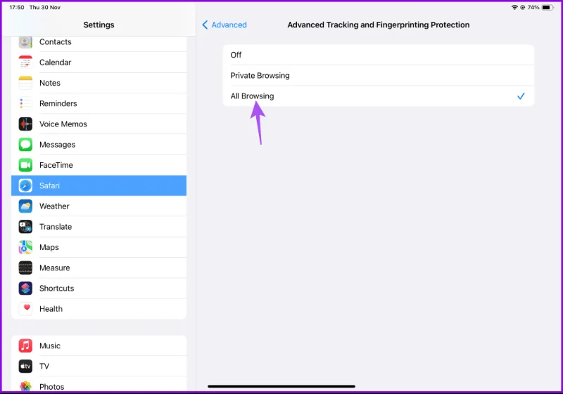 Come eliminare i tracker dei siti Web da Safari