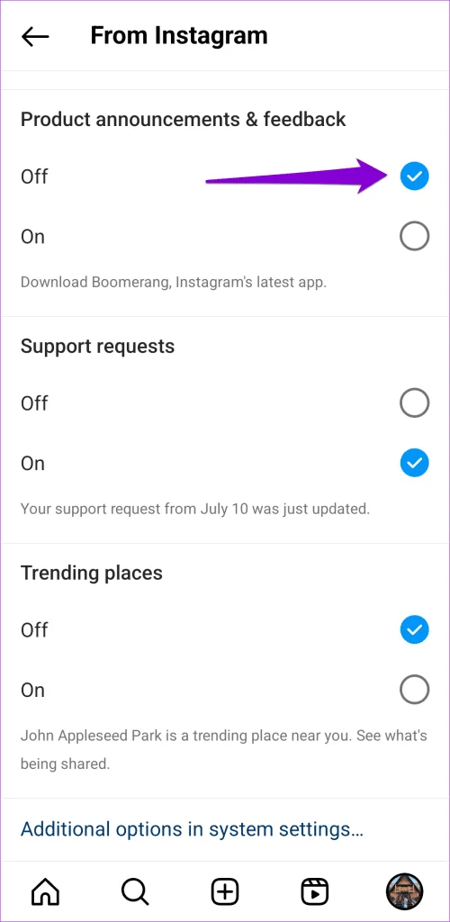 Come smettere di vedere post e notifiche dei thread su Instagram