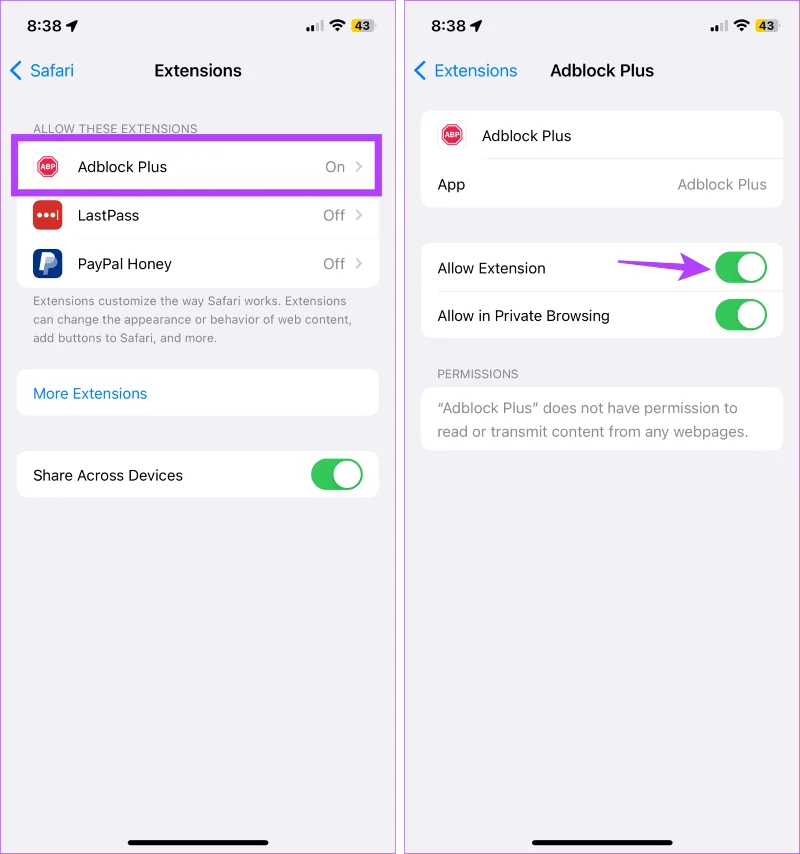 Hoe AdBlock in Safari op iPhone, iPad en Mac uit te schakelen