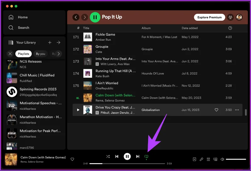 Een nummer op Spotify herhalen zonder handmatige tussenkomst