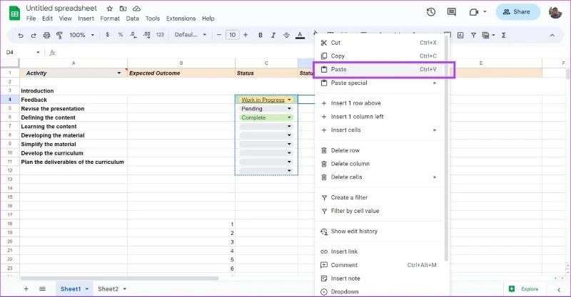 Come creare, modificare ed eliminare elenchi a discesa in Fogli Google