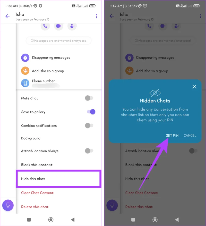 Come nascondere e mostrare le chat di Viber sul cellulare