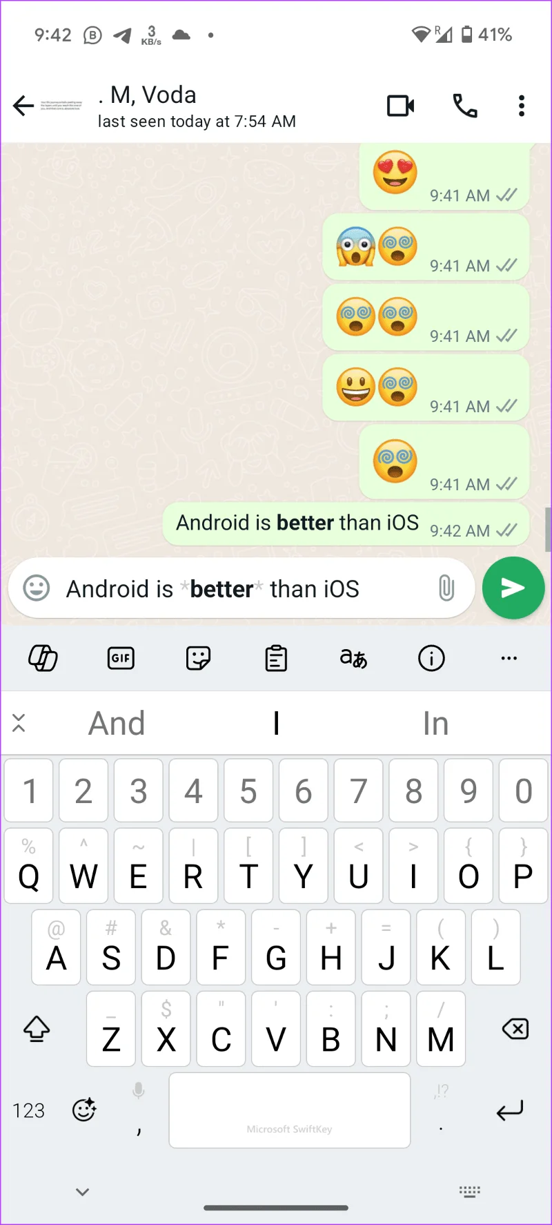 Fett formatierter Text in WhatsApp