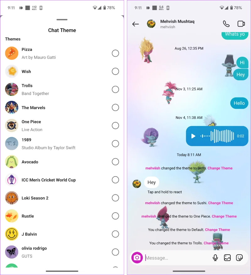 Top 5 manieren om Instagram-chatthema's te repareren die niet worden weergegeven of werken op Android en iOS