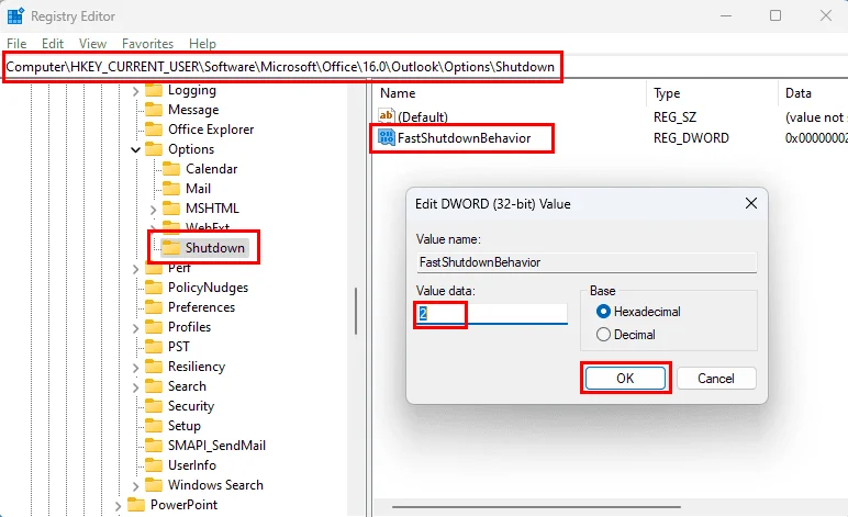 Activar o desactivar el registro global en Microsoft Outlook 365