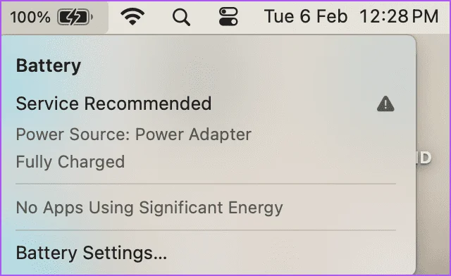 Que signifie le service de batterie recommandé sur Mac
