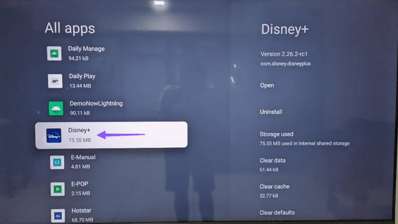 Selecionar Disney+