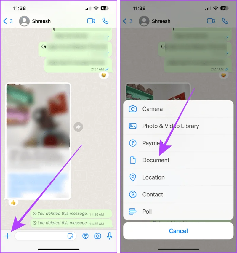 4 manieren om foto's als documenten op WhatsApp te verzenden met behulp van de iPhone