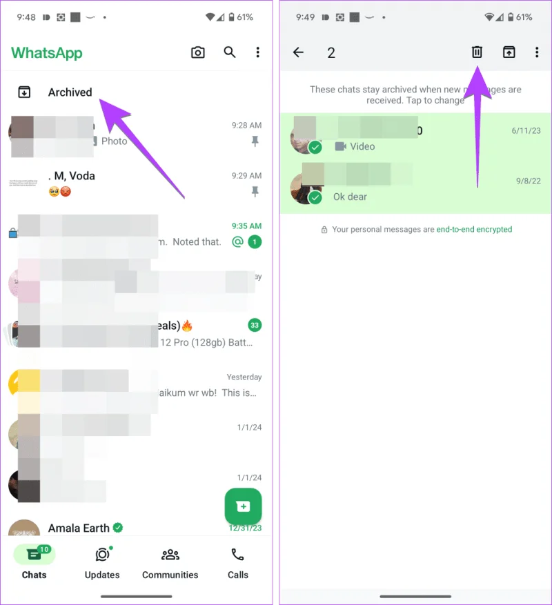Come eliminare più o tutte le chat e i messaggi su WhatsApp