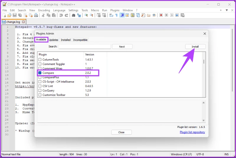 Notepad++ で 2 つのファイルを比較する方法: 総合ガイド