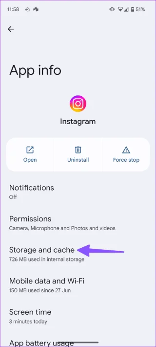 Borrar caché de Instagram en Android