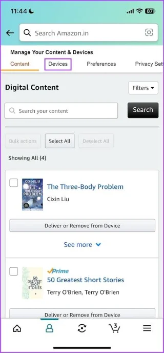 Come disconnettersi dall'app o dal sito web di Amazon