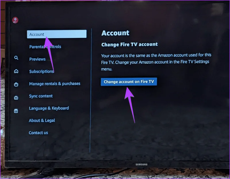 Modifier le compte sur Fire TV