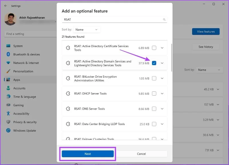 Cómo instalar usuarios y computadoras de Active Directory en Windows