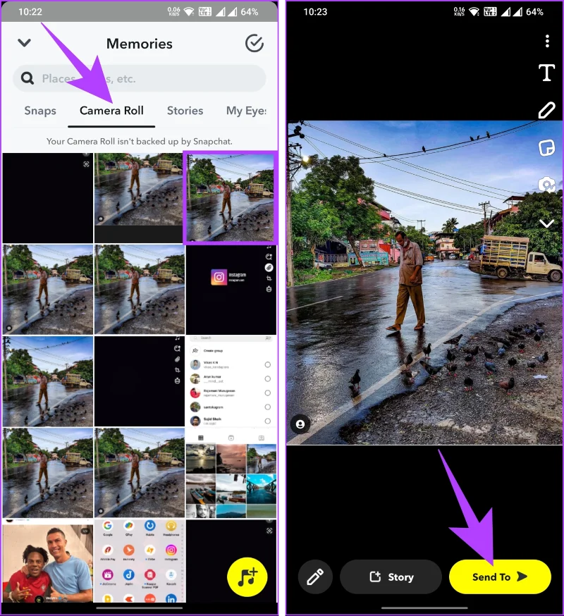 Comment partager une publication Instagram sur une histoire Snapchat