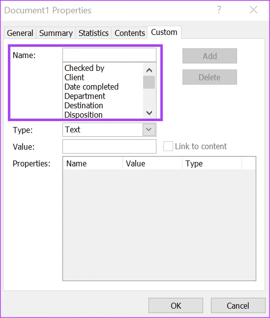 Como criar ou editar propriedades personalizadas para um arquivo do Microsoft Word
