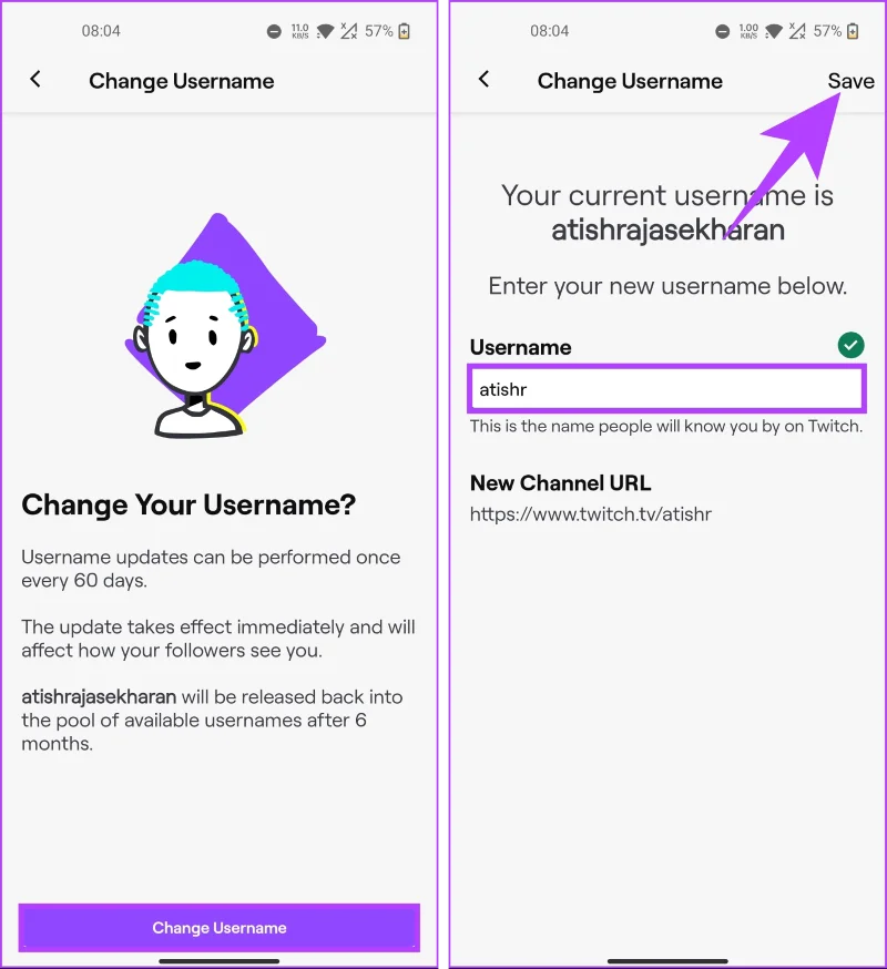 Comment changer le nom d'utilisateur et le nom d'affichage Twitch