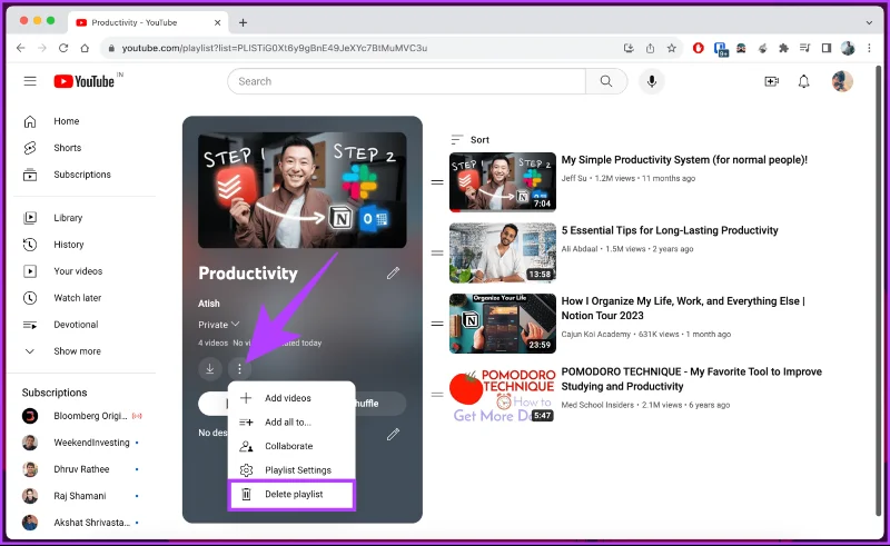 Come eliminare la playlist di YouTube su desktop o dispositivo mobile