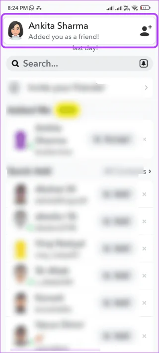 6 modi per vedere chi ti ha aggiunto o ti ha aggiunto di nuovo su Snapchat