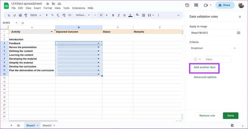 Come creare, modificare ed eliminare elenchi a discesa in Fogli Google