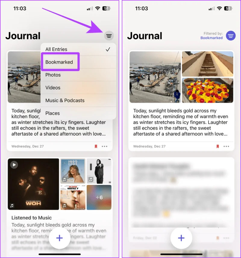 Hoe u de Journal-app op uw iPhone gebruikt