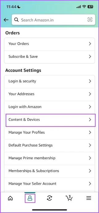 Come disconnettersi dall'app o dal sito web di Amazon