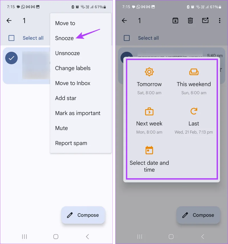 Come utilizzare la funzione Posticipa in Gmail su dispositivi mobili e desktop