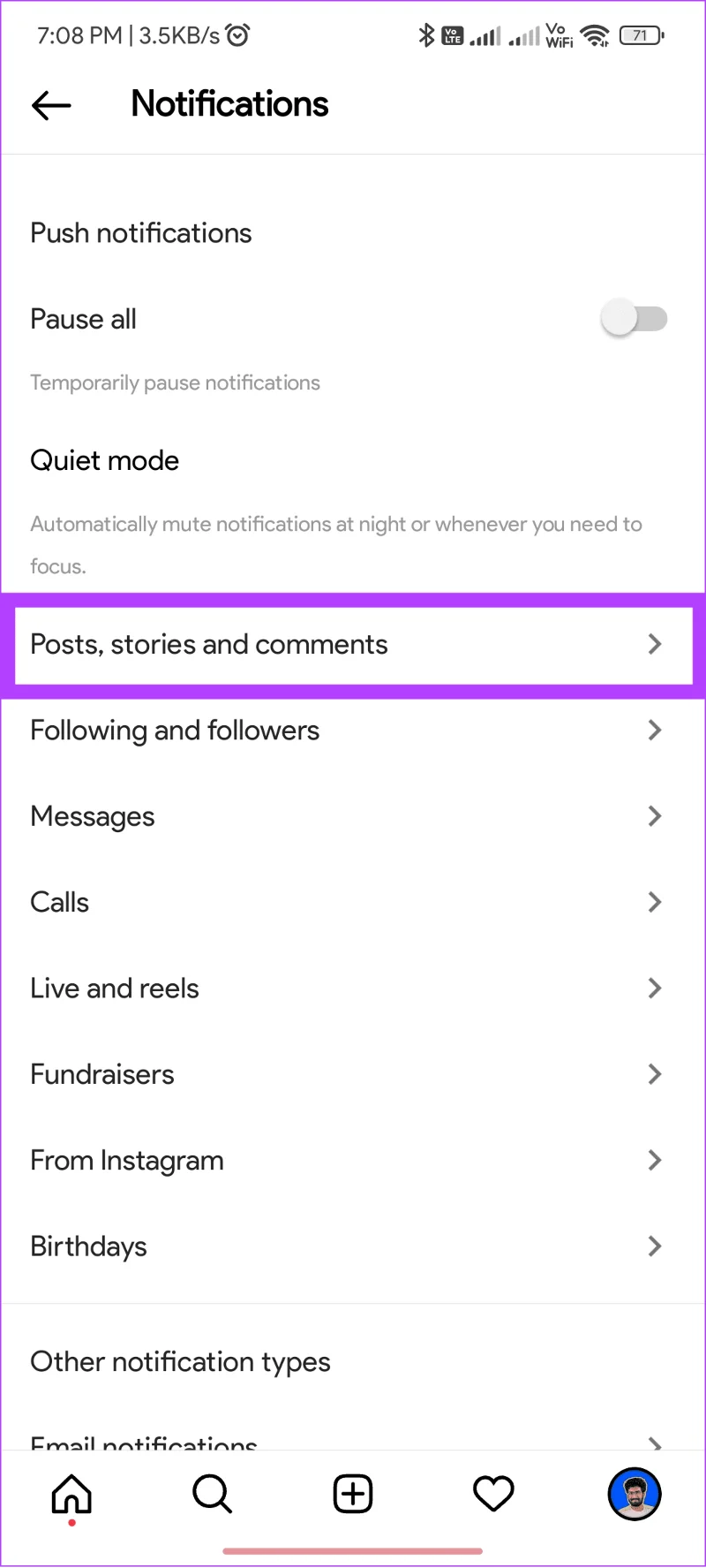 Come modificare il suono delle notifiche su Instagram