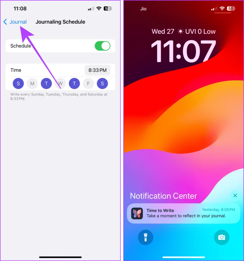 Hoe u de Journal-app op uw iPhone gebruikt