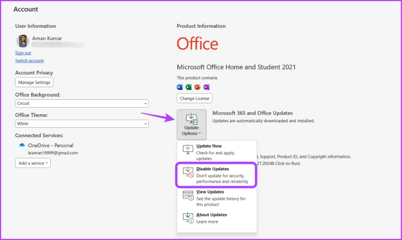 4 mejores formas de deshabilitar las actualizaciones de Office en Windows 11