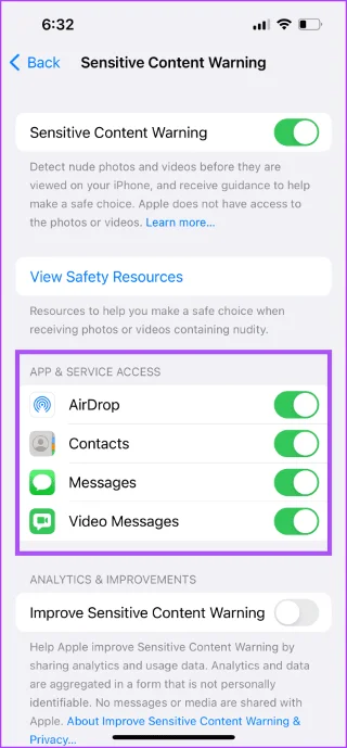 Waarschuwing voor gevoelige inhoud inschakelen op iPhone, iPad en Mac