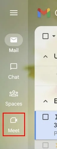 Începerea unei sesiuni Google Meet din Gmail