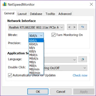 Cómo mostrar la velocidad de Internet en la barra de tareas de Windows