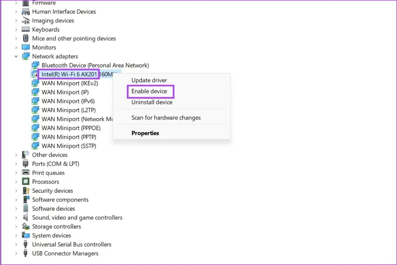 7 modi per risolvere i problemi relativi al driver o all'hardware dell'adattatore Intel Wi-Fi 6 AX201