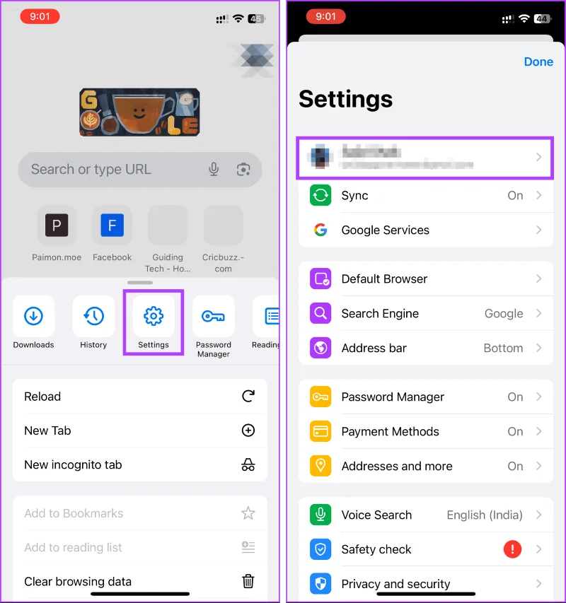 Comment changer de compte Google dans Chrome pour iOS, iPad et Android