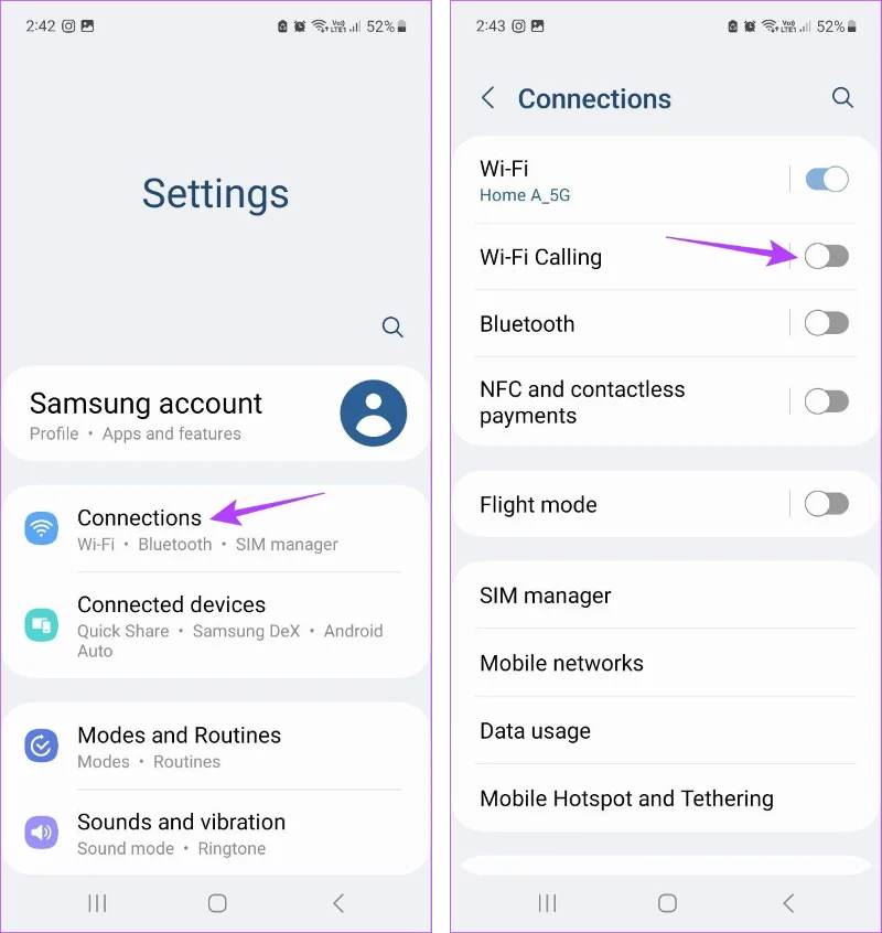 Habilitando llamadas Wi-Fi