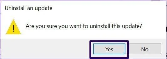 Desinstalar actualizaciones