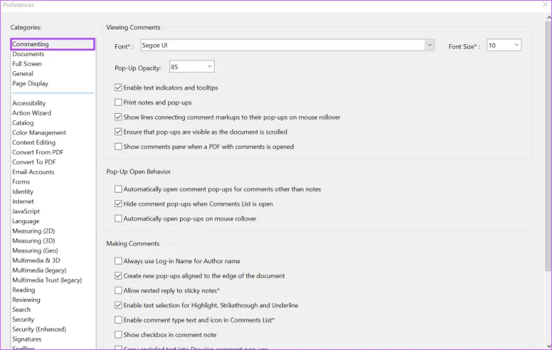 Come modificare il nome dell'autore per i commenti in Adobe Acrobat