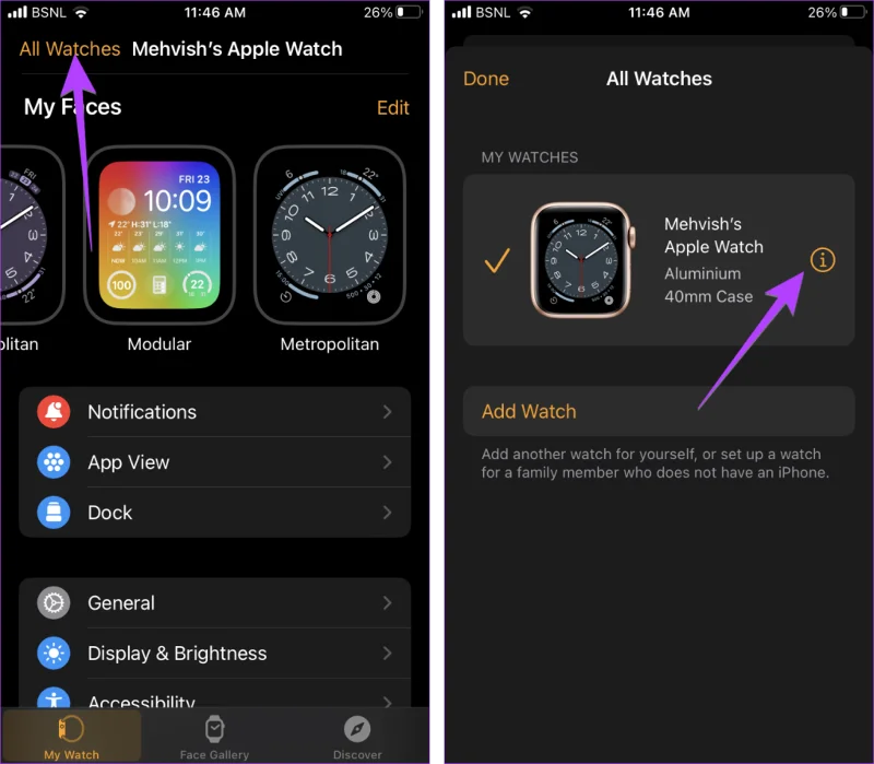 Come eseguire il ping di Apple Watch da iPhone e Vice Versa