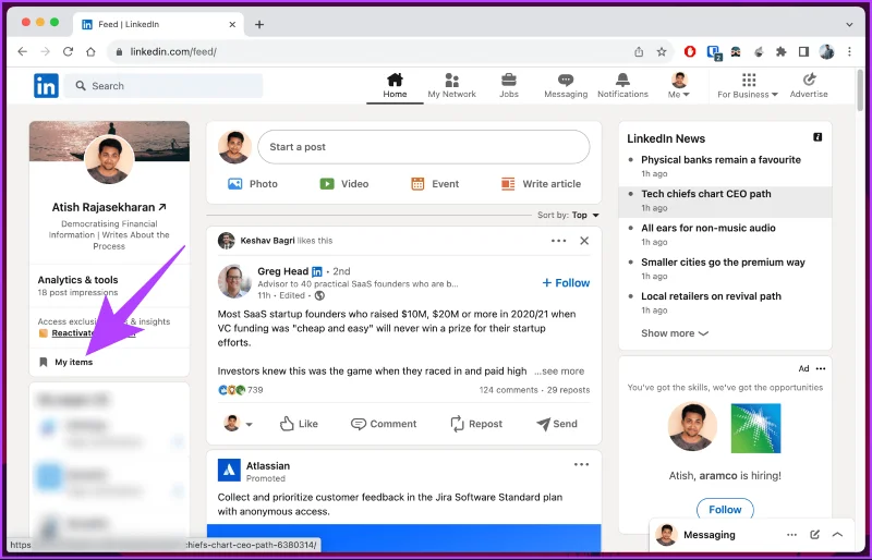 Comment trouver des publications et des emplois enregistrés sur LinkedIn