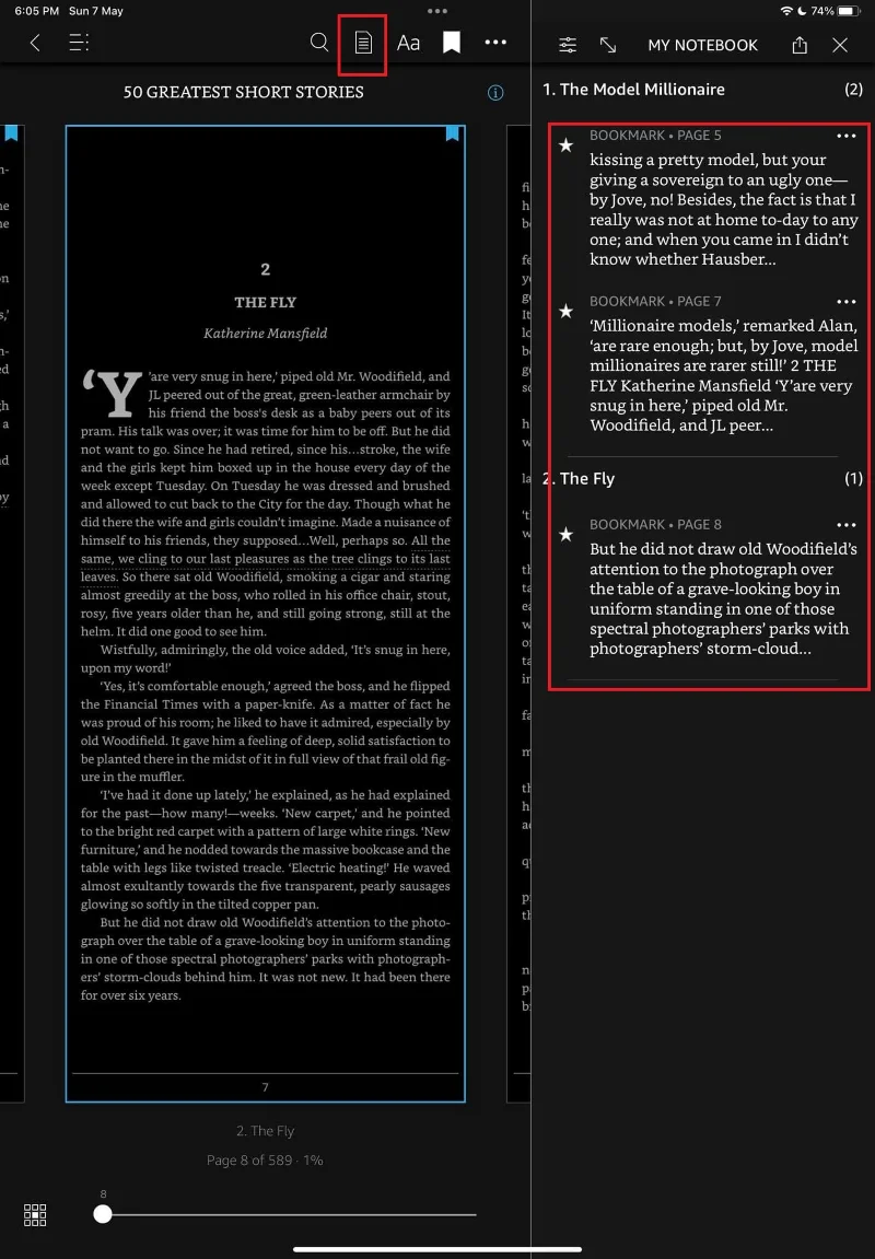 Amazon Fire: Hoe je boekpagina's kunt bladwijzeren