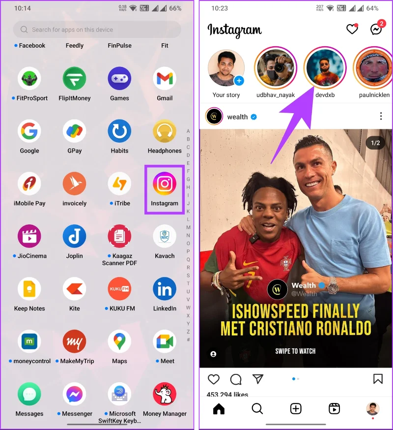Comment partager une publication Instagram sur une histoire Snapchat